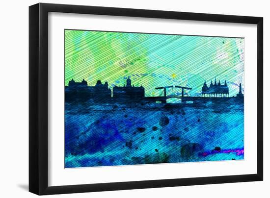 Amsterdam City Skyline-NaxArt-Framed Art Print