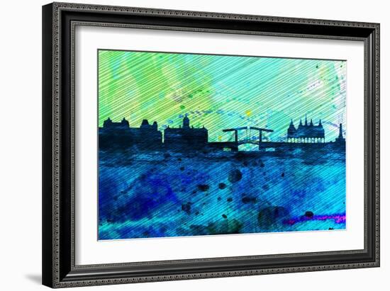 Amsterdam City Skyline-NaxArt-Framed Art Print