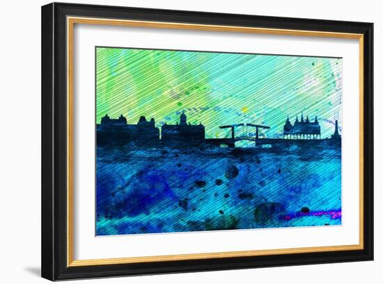 Amsterdam City Skyline-NaxArt-Framed Art Print