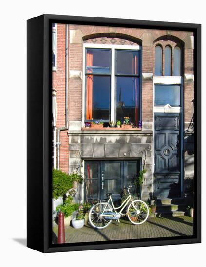 Amsterdam Facade with Bike-Anna Miller-Framed Premier Image Canvas