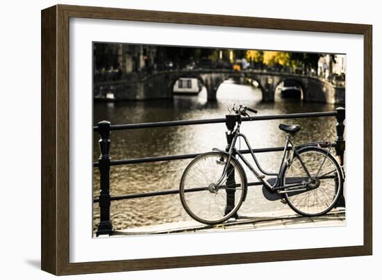 Amsterdam Gray Bicycle-Erin Berzel-Framed Photographic Print