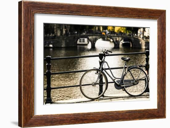 Amsterdam Gray Bicycle-Erin Berzel-Framed Photographic Print