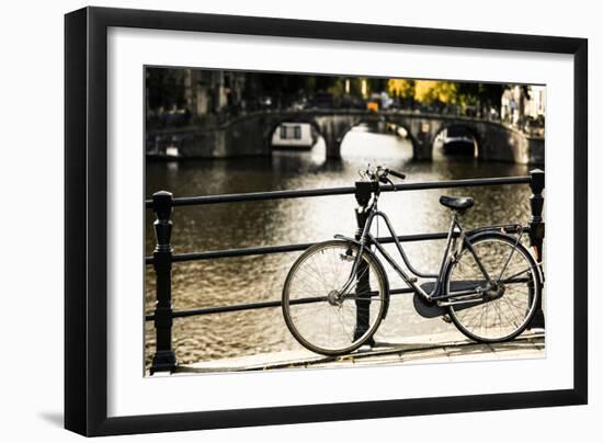 Amsterdam Gray Bicycle-Erin Berzel-Framed Photographic Print