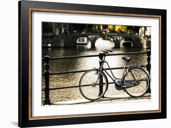 Amsterdam Gray Bicycle-Erin Berzel-Framed Photographic Print