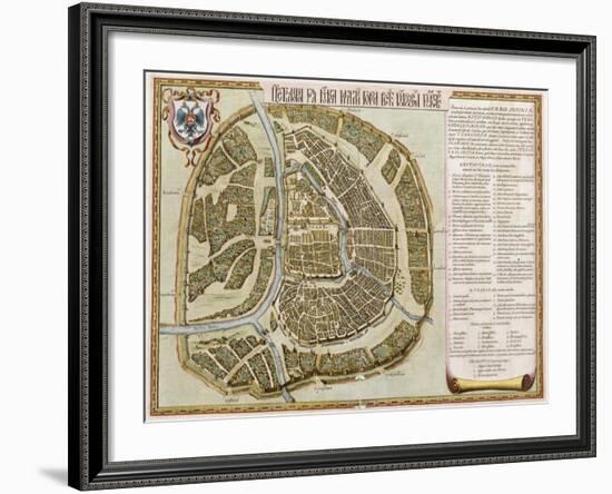 Amsterdam: Labore and Sumptibus, from 'Geographie Blaviane', 1662 (Hand Coloured Etching)-Joan Blaeu-Framed Giclee Print