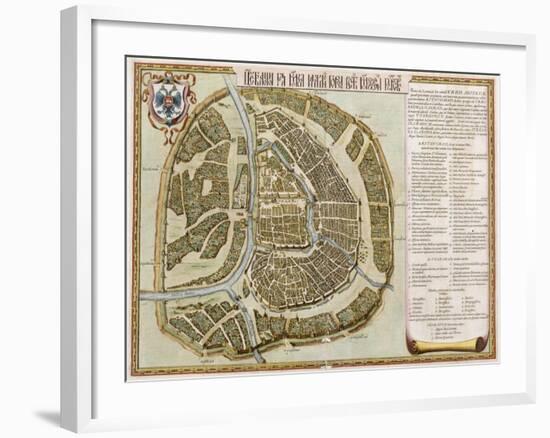 Amsterdam: Labore and Sumptibus, from 'Geographie Blaviane', 1662 (Hand Coloured Etching)-Joan Blaeu-Framed Giclee Print