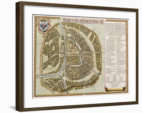 Amsterdam: Labore and Sumptibus, from 'Geographie Blaviane', 1662 (Hand Coloured Etching)-Joan Blaeu-Framed Giclee Print