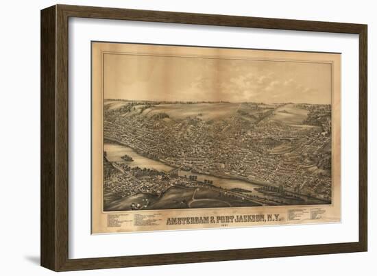 Amsterdam, New York - Panoramic Map-Lantern Press-Framed Art Print