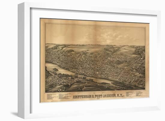 Amsterdam, New York - Panoramic Map-Lantern Press-Framed Art Print