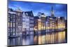 Amsterdam Old City at Night with the Oude Church-George Oze-Mounted Photographic Print