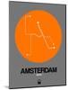 Amsterdam Orange Subway Map-NaxArt-Mounted Art Print