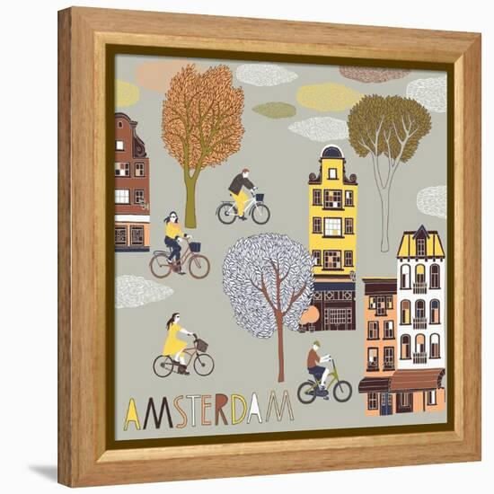 Amsterdam Print Design-Lavandaart-Framed Stretched Canvas