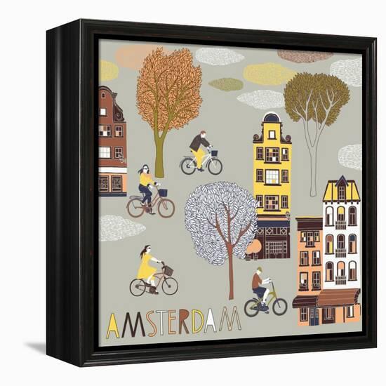 Amsterdam Print Design-Lavandaart-Framed Stretched Canvas