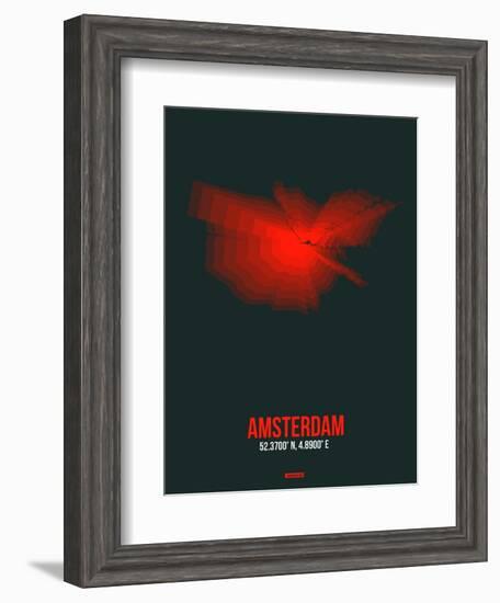Amsterdam Radiant Map 6-NaxArt-Framed Art Print