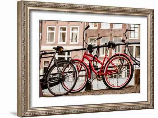 Amsterdam Red Bicycle-Erin Berzel-Framed Photographic Print