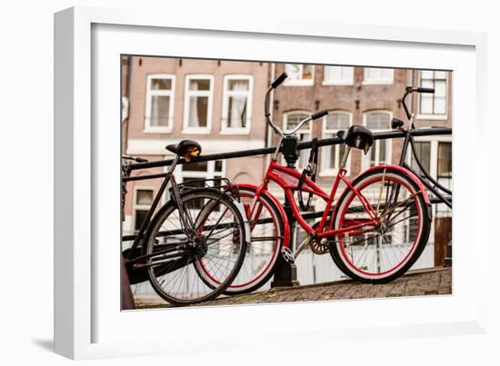 Amsterdam Red Bicycle-Erin Berzel-Framed Photographic Print