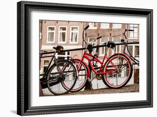 Amsterdam Red Bicycle-Erin Berzel-Framed Photographic Print