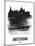 Amsterdam Skyline Brush Stroke - Black-NaxArt-Mounted Art Print