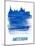 Amsterdam Skyline Brush Stroke - Blue-NaxArt-Mounted Art Print