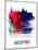 Amsterdam Skyline Brush Stroke - Watercolor-NaxArt-Mounted Art Print