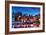 Amsterdam Skyline with Canal at Night-Martina Bleichner-Framed Premium Giclee Print