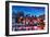 Amsterdam Skyline with Canal at Night-Martina Bleichner-Framed Art Print