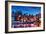 Amsterdam Skyline with Canal at Night-Martina Bleichner-Framed Art Print