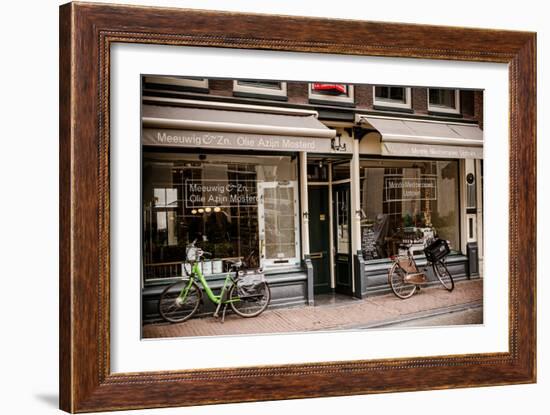 Amsterdam Storefront with Bikes-Erin Berzel-Framed Photographic Print