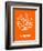 Amsterdam Street Map Orange-NaxArt-Framed Art Print