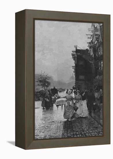 Amsterdam Street Scene-Hans Hermann-Framed Stretched Canvas