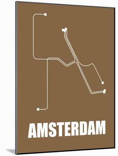 Amsterdam Subway Map II-null-Mounted Art Print