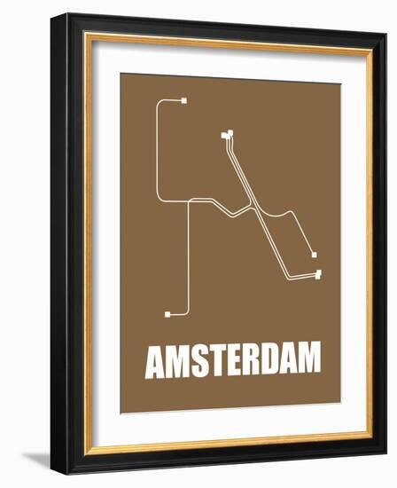Amsterdam Subway Map II-null-Framed Art Print