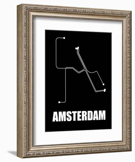 Amsterdam Subway Map III-null-Framed Art Print