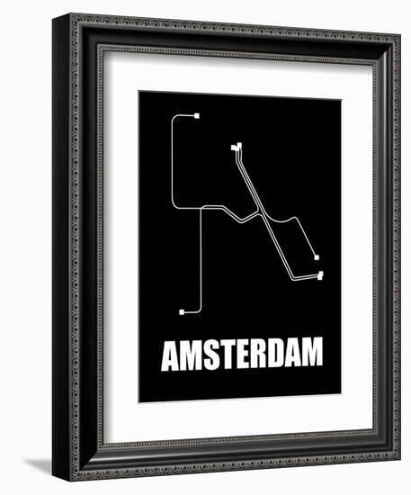 Amsterdam Subway Map III-null-Framed Art Print