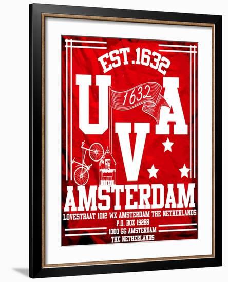 Amsterdam University City Man T Shirt Vector Graphic Design-emeget-Framed Art Print