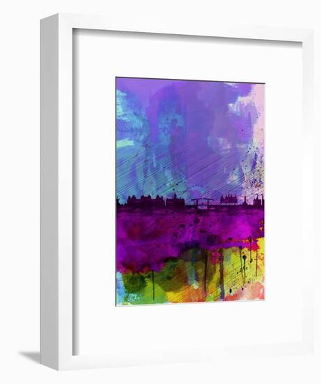 Amsterdam Watercolor Skyline-NaxArt-Framed Art Print