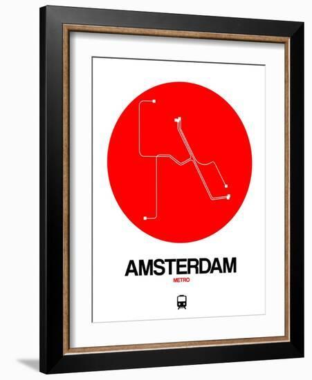 Amsterdam White Subway Map-NaxArt-Framed Art Print