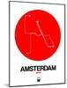 Amsterdam White Subway Map-NaxArt-Mounted Art Print