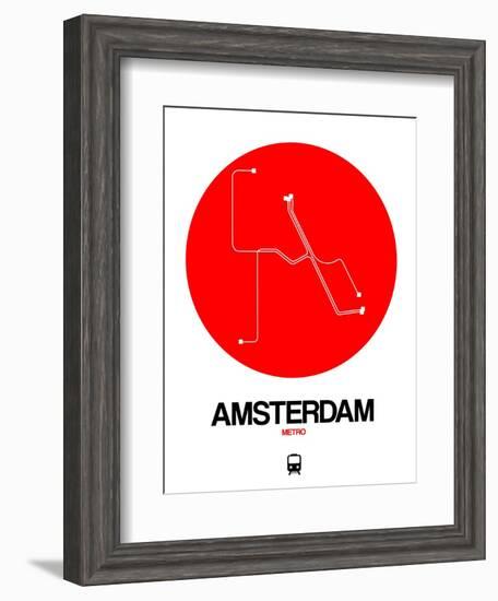 Amsterdam White Subway Map-NaxArt-Framed Art Print