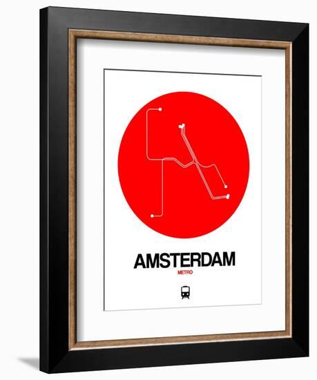 Amsterdam White Subway Map-NaxArt-Framed Art Print