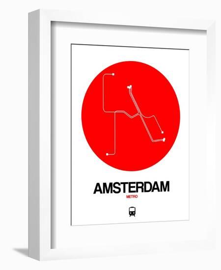 Amsterdam White Subway Map-NaxArt-Framed Art Print