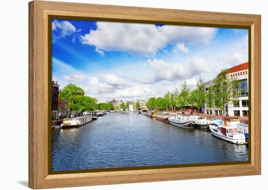 Amsterdam with Canal in the Downtown,Holland.-Brian K-Framed Premier Image Canvas