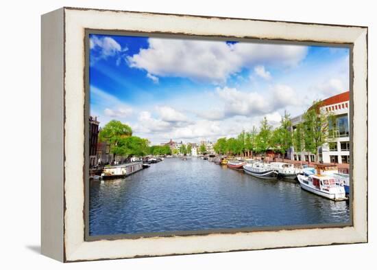 Amsterdam with Canal in the Downtown,Holland.-Brian K-Framed Premier Image Canvas