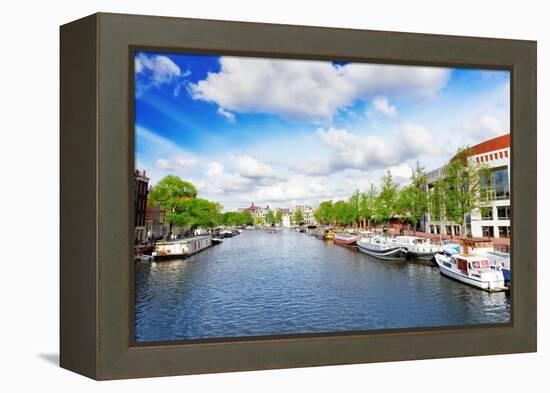 Amsterdam with Canal in the Downtown,Holland.-Brian K-Framed Premier Image Canvas