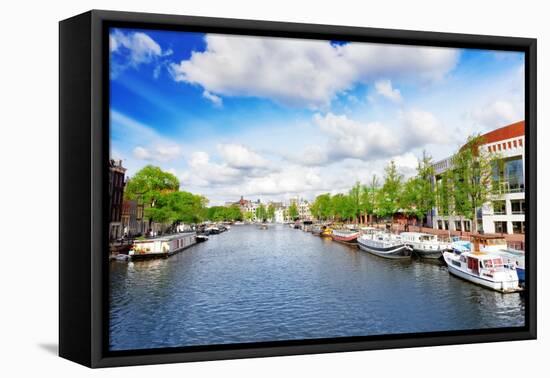 Amsterdam with Canal in the Downtown,Holland.-Brian K-Framed Premier Image Canvas