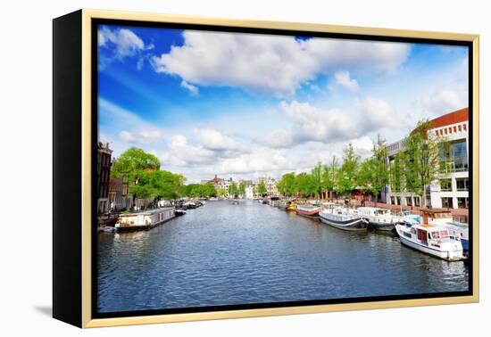 Amsterdam with Canal in the Downtown,Holland.-Brian K-Framed Premier Image Canvas