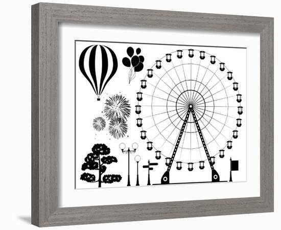 Amusement Park Elements-dmstudio-Framed Premium Giclee Print