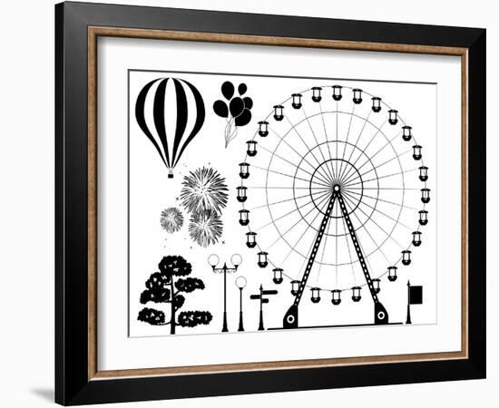 Amusement Park Elements-dmstudio-Framed Premium Giclee Print