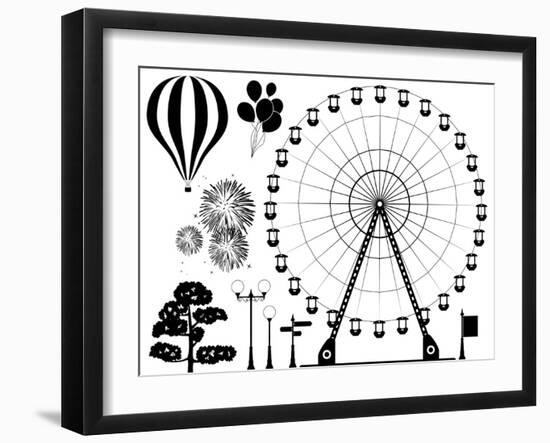 Amusement Park Elements-dmstudio-Framed Premium Giclee Print