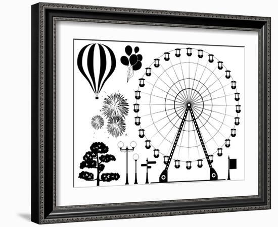 Amusement Park Elements-dmstudio-Framed Premium Giclee Print